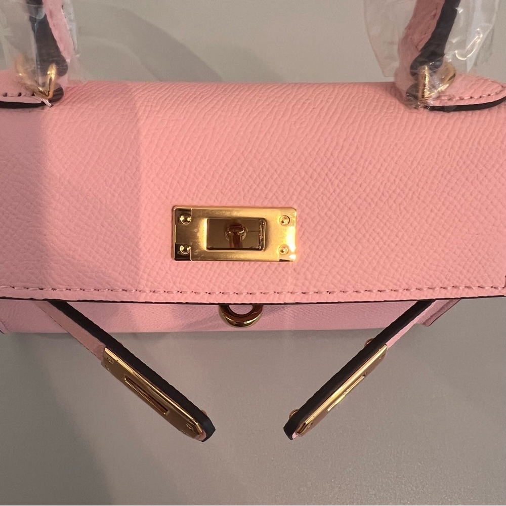 19cm Epsom Leather mini handbag with shoulder strap, Gold hardware - Picture 8 of 12